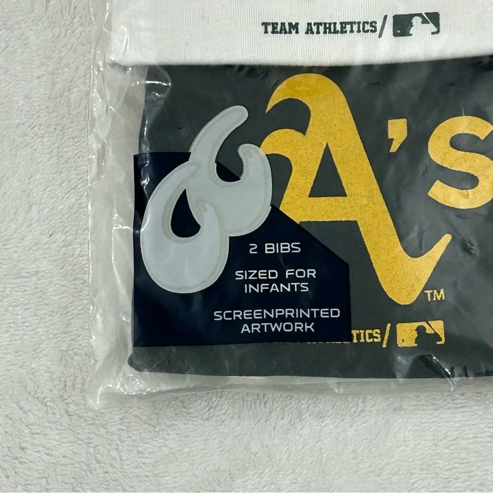 Oakland Athletics A’s MLB Kids Baseball 2 Infant Baby Team Bibs One Size